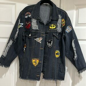 Falling Love Distressed Jean Jacket